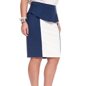 ELOQUII Blue and White skirt with peplum Sz 22